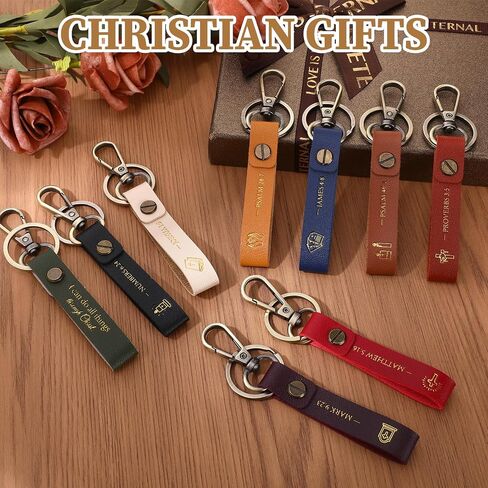 20 Pcs Christian Keychain Christian Gifts Bulk Leather Bible Verse Keychain Inspirational Bible Verse Key Chains Church Gifts In Bulk Scripture Keyrings For Church Favor Gift Easter Christmas Baptism in Saudi Arabia
