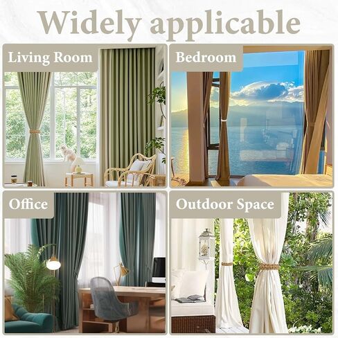 ASTIMEA 8 Packs 9.4''/24 CM Boho Curtain Tie Backs No Drilling, Rustic Outdoor Curtain Tiebacks Holdbacks Holder Braided Lightweight Decorative for Drapes Home Farmhouse Bedroom Office White in Saudi Arabia