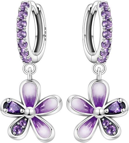925 Sterling Silver Drop Earrings Dragonfly Flower Moon Star Dangle Earrings Hypoallergenic Sterling Silver Earrings Jewelry for Women in Saudi Arabia