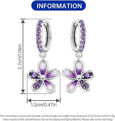 925 Sterling Silver Drop Earrings Dragonfly Flower Moon Star Dangle Earrings Hypoallergenic Sterling Silver Earrings Jewelry for Women in Saudi Arabia