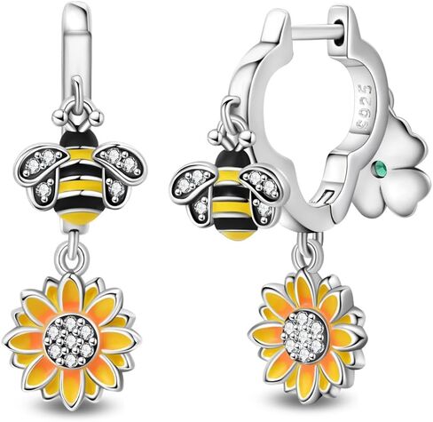 925 Sterling Silver Drop Earrings Dragonfly Flower Moon Star Dangle Earrings Hypoallergenic Sterling Silver Earrings Jewelry for Women in Saudi Arabia