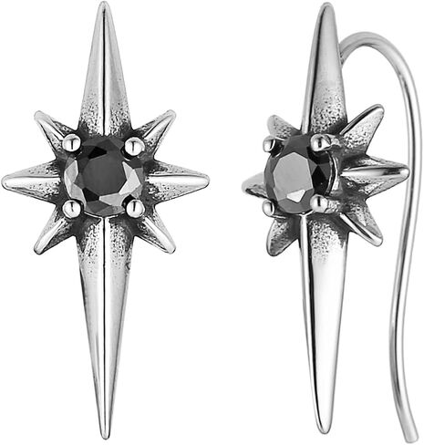 HZMAN Stainless Steel Star Drop Earrings for Women Gothic Punk Spike Star Earrings in Kuwait