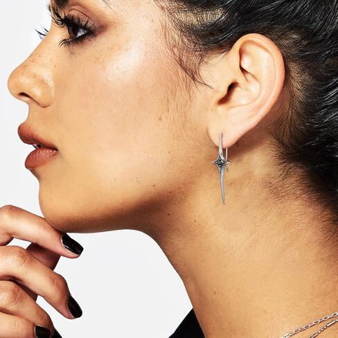 HZMAN Stainless Steel Star Drop Earrings for Women Gothic Punk Spike Star Earrings in Kuwait
