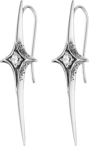 HZMAN Stainless Steel Star Drop Earrings for Women Gothic Punk Spike Star Earrings in Kuwait