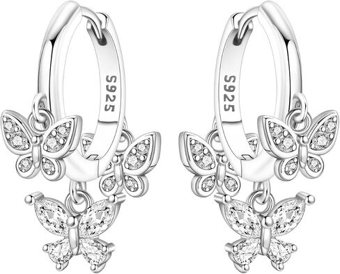 925 Sterling Silver Drop Earrings Dragonfly Flower Moon Star Dangle Earrings Hypoallergenic Sterling Silver Earrings Jewelry for Women in Saudi Arabia