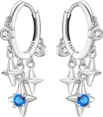 925 Sterling Silver Drop Earrings Dragonfly Flower Moon Star Dangle Earrings Hypoallergenic Sterling Silver Earrings Jewelry for Women in Saudi Arabia