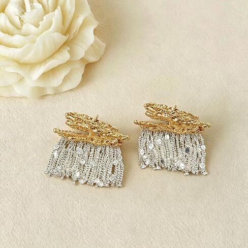 Cultured Freshwater Pearl Dangle Drop Earrings for Women, 18K Gold Plated and Sterling Silver Posts, Hypoallergenic Unique Design for Daily Commute, Romantic Gift for Her for Valentine's Day, Birthday, Mother's Day, Wedding or Party in Kuwait