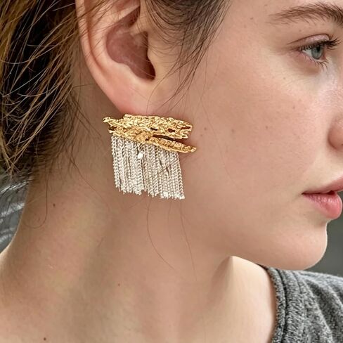 Cultured Freshwater Pearl Dangle Drop Earrings for Women, 18K Gold Plated and Sterling Silver Posts, Hypoallergenic Unique Design for Daily Commute, Romantic Gift for Her for Valentine's Day, Birthday, Mother's Day, Wedding or Party in Kuwait
