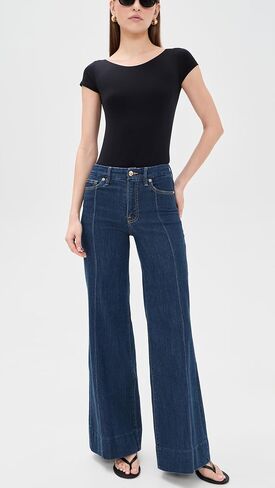 Good American Women's Good Waist Palazzo Jeans, Indigo1169, 16 in Kuwait