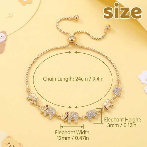Elephant Bracelet for Women, Gold Elephant Bracelets with Diamond Accents, Elegant Elephant Jewelry for Women, Fine Animal Themed Jewelry, Delicate Gold Elephant Bracelet in Saudi Arabia