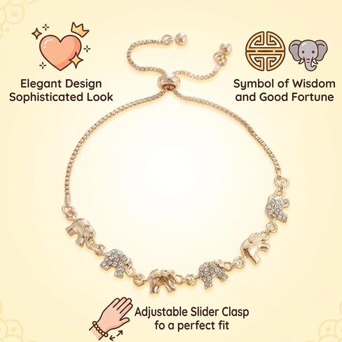 Elephant Bracelet for Women, Gold Elephant Bracelets with Diamond Accents, Elegant Elephant Jewelry for Women, Fine Animal Themed Jewelry, Delicate Gold Elephant Bracelet in Saudi Arabia
