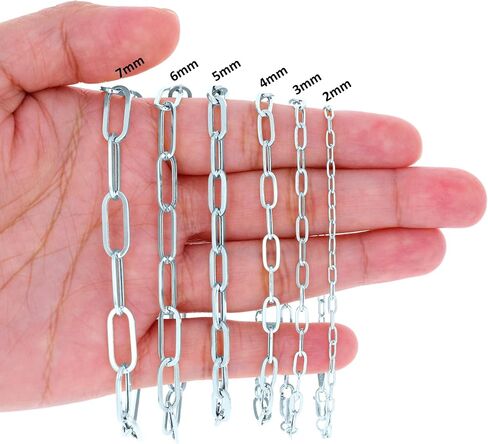 Nuragold 10k Real White Gold Paperclip 2mm Elongated Cable Link Bracelet (7"-8") Dainty Italian Jewelry for Men & Women in Kuwait