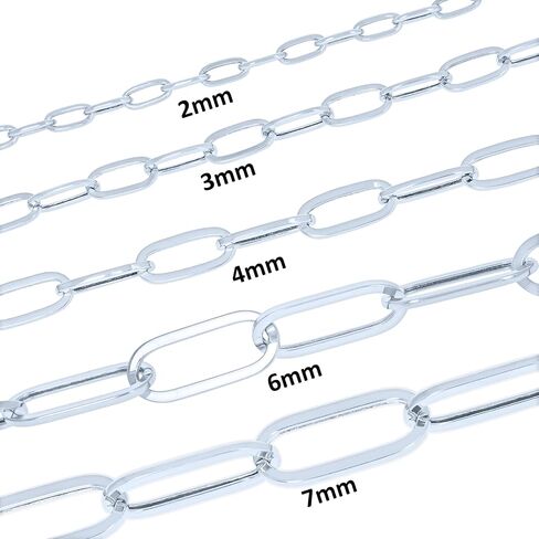 Nuragold 10k Real White Gold Paperclip 2mm Elongated Cable Link Bracelet (7"-8") Dainty Italian Jewelry for Men & Women in Kuwait