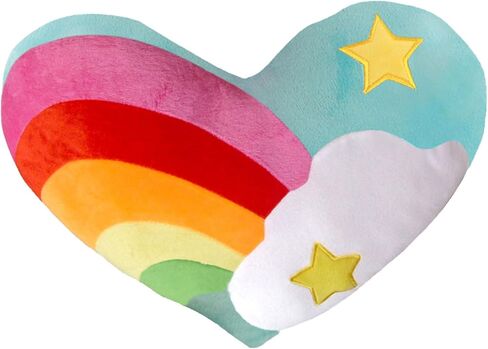 Heart Pillow Plush Toy Soft Rainbow Star Shaped Throw Pillow Gifts, 17"x13" in Saudi Arabia