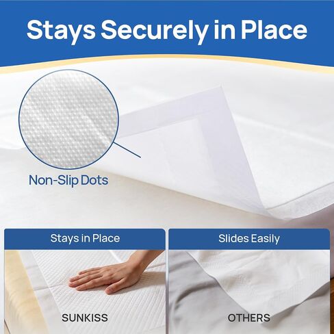 SUNKISS Disposable Underpads 23" x 36", Super Absorbent Incontinence Bed Pads with Non-Slip Backing, Extra Large Chux Pads for Adults, Kids, Elderly, and Pets, 50 Count in Saudi Arabia