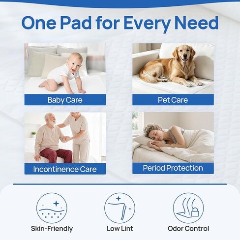 SUNKISS Disposable Underpads 23" x 36", Super Absorbent Incontinence Bed Pads with Non-Slip Backing, Extra Large Chux Pads for Adults, Kids, Elderly, and Pets, 50 Count in Saudi Arabia