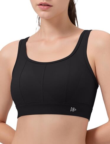Yvette Racerback Sports Bras for Women High Impact, Maximum Support Wireless Running Bra for Large Breasts with Sewn in Pads in Kuwait