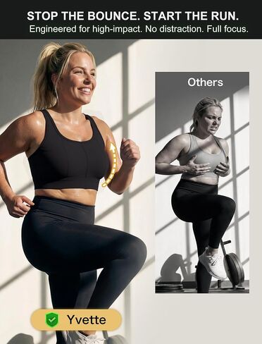 Yvette Racerback Sports Bras for Women High Impact, Maximum Support Wireless Running Bra for Large Breasts with Sewn in Pads in Kuwait