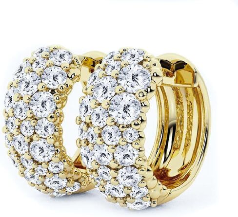 Yellow Gold Plated 925 Sterling Silver Post Hoop Earrings Flower Set 3d Fully Iced Cubic Zirconia CZ 12mm Unisex Ice Out Huggie Small Sparkle Silver Hoop Earrings Fine Jewelry Birthday Gifts for Men,Women in Kuwait