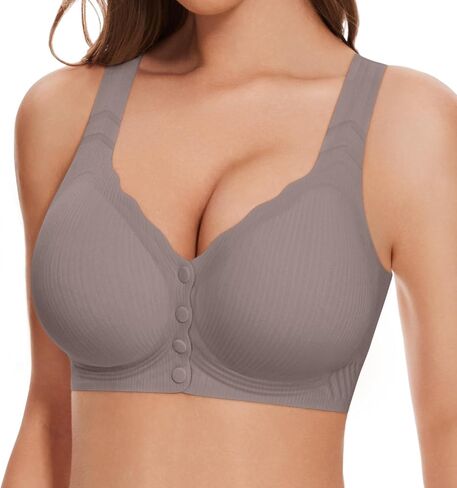 Seamless Front Close Bras for Women Post Surgery Full Coverage Moisture Wicking Comfort Supportive Convenient Bralettes in Kuwait