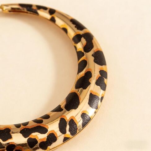 Leopard Print Big Hoop Earrings for Women, Large Statement Cheetah Gold Circle Earring, Trendy Vintage Leopard Loop Earrings, Fashion Everyday Jewelry Gift in Saudi Arabia