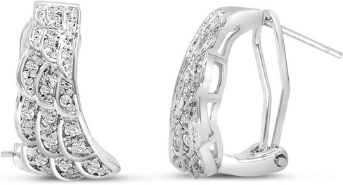 Diamond Hoop Earrings For Women, Diamond Hoop Earrings In Sterling Silver For Women, Large Diamond Hoops For Women in Saudi Arabia