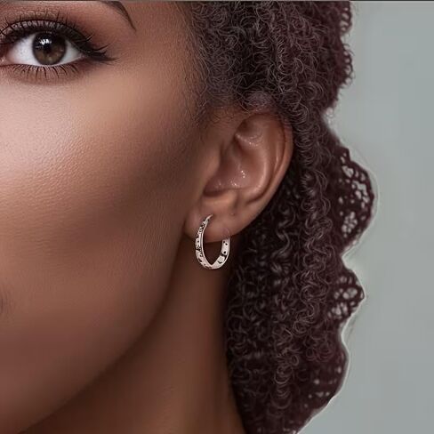 925 Sterling Silver Hoop Earrings for Women | Hypoallergenic Lightweight Twisted Huggie Earrings Colorful Cubic Zirconia Lever Back Pet Claws in Saudi Arabia