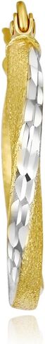 14k REAL Two Tone Gold 2.6mm Thickness Hinged Hoop Earrings (20 x 20 mm) in Kuwait