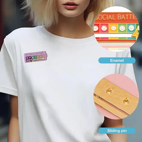 CoguZed 4 PCS Social Energy Slider Pin - Interactive Mood Meter Enamel Brooch for Introverts, Funny Aesthetic Lapel Badge for Office Coworkers, Novelty Decor for Jackets and Bags in Saudi Arabia