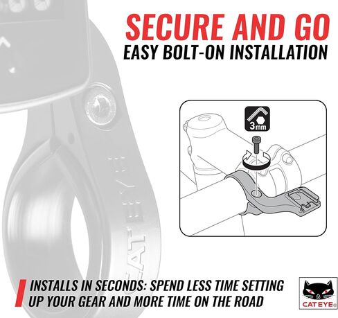 CATEYE OF-100 Out Front Bike Computer Bracket – Bolt-on Mount, Positions Computer Front and Center, Easily View Your Ride Data, Compatible with Padrone, Strada, Urban and Velo Wireless Computers in Saudi Arabia