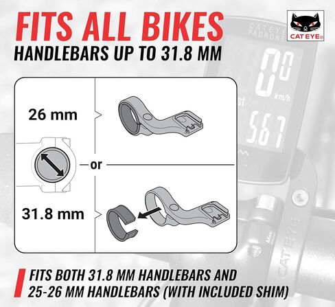 CATEYE OF-100 Out Front Bike Computer Bracket – Bolt-on Mount, Positions Computer Front and Center, Easily View Your Ride Data, Compatible with Padrone, Strada, Urban and Velo Wireless Computers in Saudi Arabia