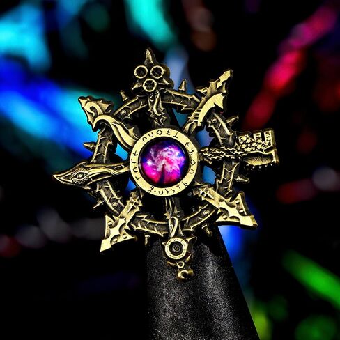 Starforged Octagrams Eye of Terror Warhammer 40K Chaos Demon Space Marine Horus Heresy Pin Badge in Saudi Arabia