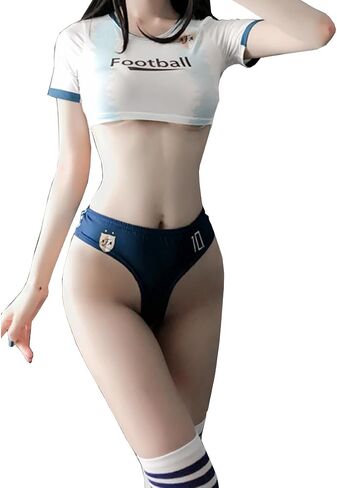 Women Sexy Cheerleader Outfit Anime Cosplay Lingerie Set Football Outfits Maid Costume Cheer Uniform Top Panty in Saudi Arabia