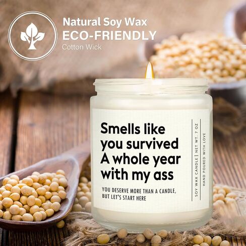 Funny 1 Year Anniversary Candle Gifts for Boyfriend, Girlfriend, One Year Anniversary Happy Gifts for Men, Women, Her, Him, Boyfriend, Girlfriend, Husband, Wife, Lavender, ‎Soy Wax in Saudi Arabia