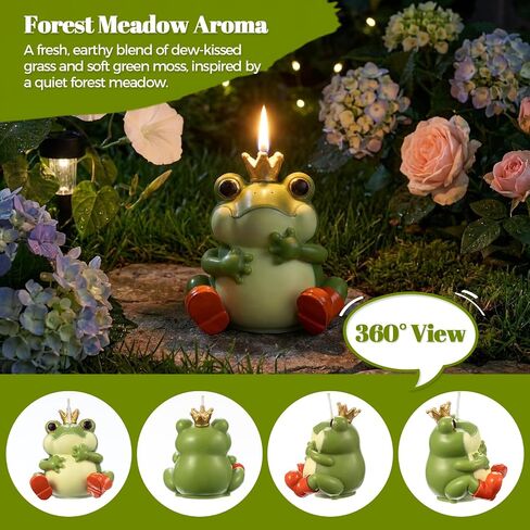Frog Candle Mom Dad Gifts Home Decoration, Forest Meadow Scented Soy Candles, Funny Frog Decor for Shelf and Desk Decoration, Cute Frog Gifts for Frog Lovers in Saudi Arabia