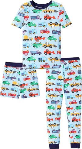 PATPAT Bamboo Viscose Pajamas Sets for Boys Girls Kids Toddler, 3 Pack Shorts & Pants Sleepers, Ultra-soft Snug Fit Pjs 2-12Y in Kuwait