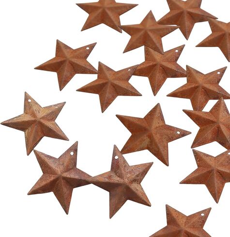 OMQIHQ Metal Stars, Craft Items Rusted Mini Stars, 30 Pieces of 1-Inch Decorations for Vintage Farmhouse Christmas Wall Home Decoration, 3D Metal in Kuwait