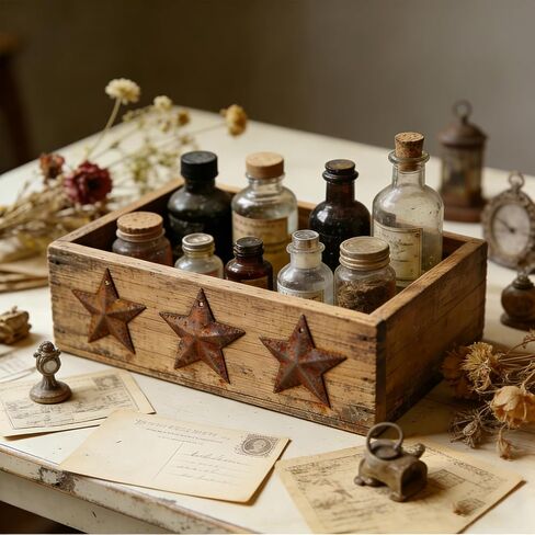 OMQIHQ Metal Stars, Craft Items Rusted Mini Stars, 30 Pieces of 1-Inch Decorations for Vintage Farmhouse Christmas Wall Home Decoration, 3D Metal in Kuwait
