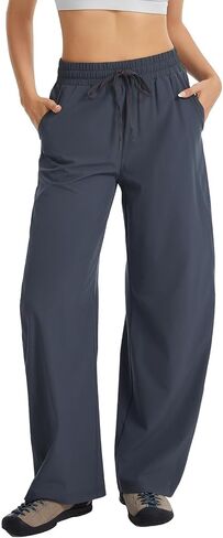 Womens Barrel Pants Baggy Wide Leg Travel Pants Quick Dry Lightweight Hiking Golf Work Casual Trousers with Pockets in Kuwait