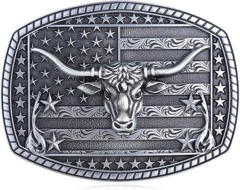 Cowboy Belt Buckle Turquoise Longhorn Bull Belt Buckle Western Accessorise for Women Men in Saudi Arabia