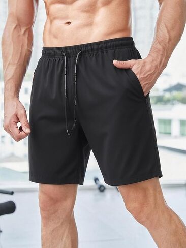 Men's Casual Shorts 1-Pack, Quick-Dry Breathable Streetwear with Pockets, Machine Washable for Vacation & Outdoor in Kuwait