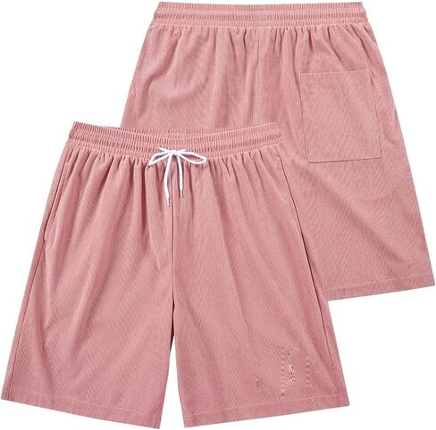 Men's Summer Corduroy Shorts, Stylish Outdoor Sports Pants for Young Men, Solid Color Versatile Casual Trousers for Summer in Kuwait