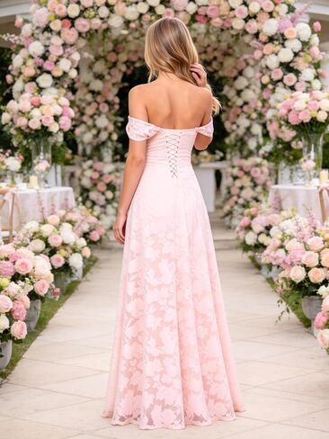 Wedding Junior Bridesmaid Dresses for Teen Girls Jacquard Floor Length Lilac Mini Quinceanera Ball Gown Slit Girls Formal Dress Flower Girl Dress Size 12 in Kuwait