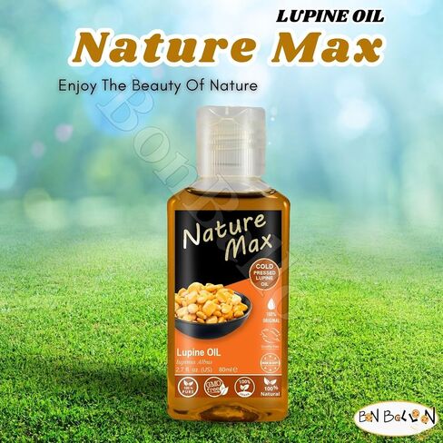 Nature Max Lupine Oil Essential Oils Natural Undiluted Pure for Hair and Skin Care Cold Pressed Premium (1 Pack = 2.70 oz / 80 ml) زيت الترمس in Kuwait