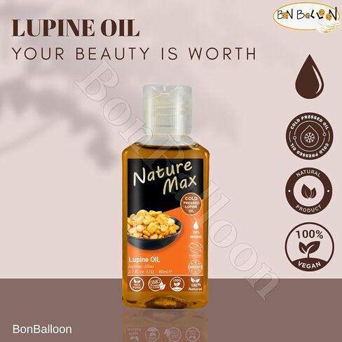 Nature Max Lupine Oil Essential Oils Natural Undiluted Pure for Hair and Skin Care Cold Pressed Premium (1 Pack = 2.70 oz / 80 ml) زيت الترمس in Kuwait