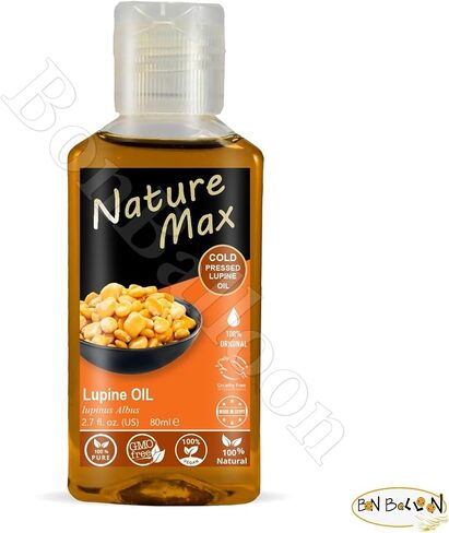 Nature Max Lupine Oil Essential Oils Natural Undiluted Pure for Hair and Skin Care Cold Pressed Premium (1 Pack = 2.70 oz / 80 ml) زيت الترمس in Kuwait