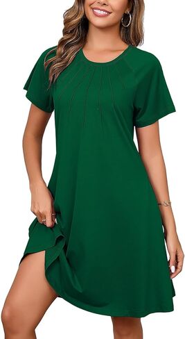 Heymoments Women's Summer Short Sleeve Crew Neck Beach Dresses Casual T-Shirt Sundress with Pockets in Kuwait