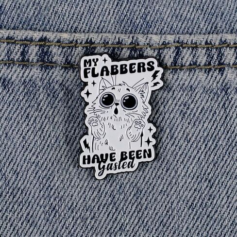 My Flabbers Have Been Gasted Cute Cat Enamel Pin, Funny Cat Meme Pin Brooch, Funny Humor Badges For Kitten Mom Mama Animal Lover Pet Owner, Novelty Animal Reaction Brooch Badges, Internet Meme Decorative Jewelry Accessories in Kuwait