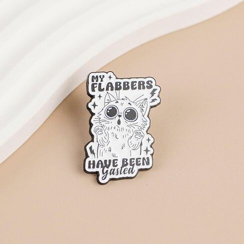 My Flabbers Have Been Gasted Cute Cat Enamel Pin, Funny Cat Meme Pin Brooch, Funny Humor Badges For Kitten Mom Mama Animal Lover Pet Owner, Novelty Animal Reaction Brooch Badges, Internet Meme Decorative Jewelry Accessories in Kuwait