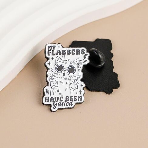 My Flabbers Have Been Gasted Cute Cat Enamel Pin, Funny Cat Meme Pin Brooch, Funny Humor Badges For Kitten Mom Mama Animal Lover Pet Owner, Novelty Animal Reaction Brooch Badges, Internet Meme Decorative Jewelry Accessories in Kuwait